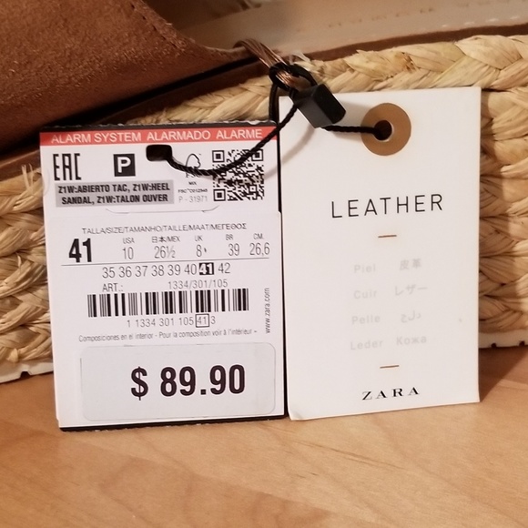 ZARA WOMAN | TAN SUEDE BRAIDED PLATFORM, SIZE 41 - Picture 6 of 6